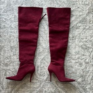 SCHUTZ Elegant Burgundy Over-the-Knee Boots